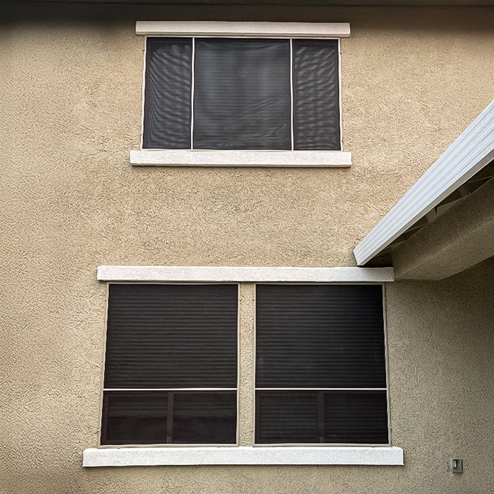 90 percent brown solar screens installed on residential home windows Rocklin CA