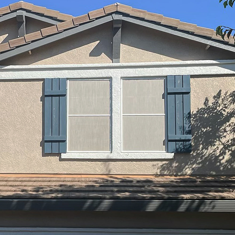 sandstone solar screens on home windows in Rocklin improving energy efficiency and reducing glare