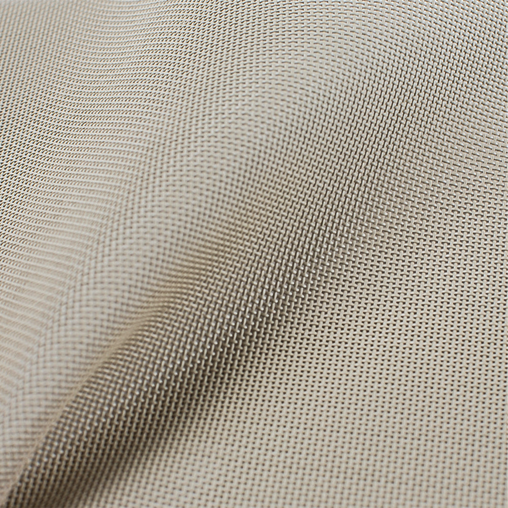 close up of sandstone solar screen fabric texture showing 90 percent sun blocking material
