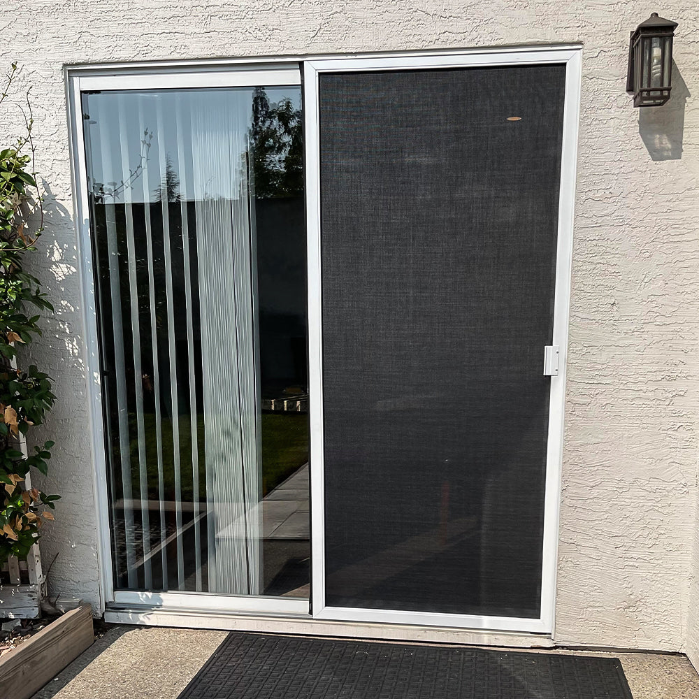 custom sliding screen door installed on patio glass door Rocklin CA
